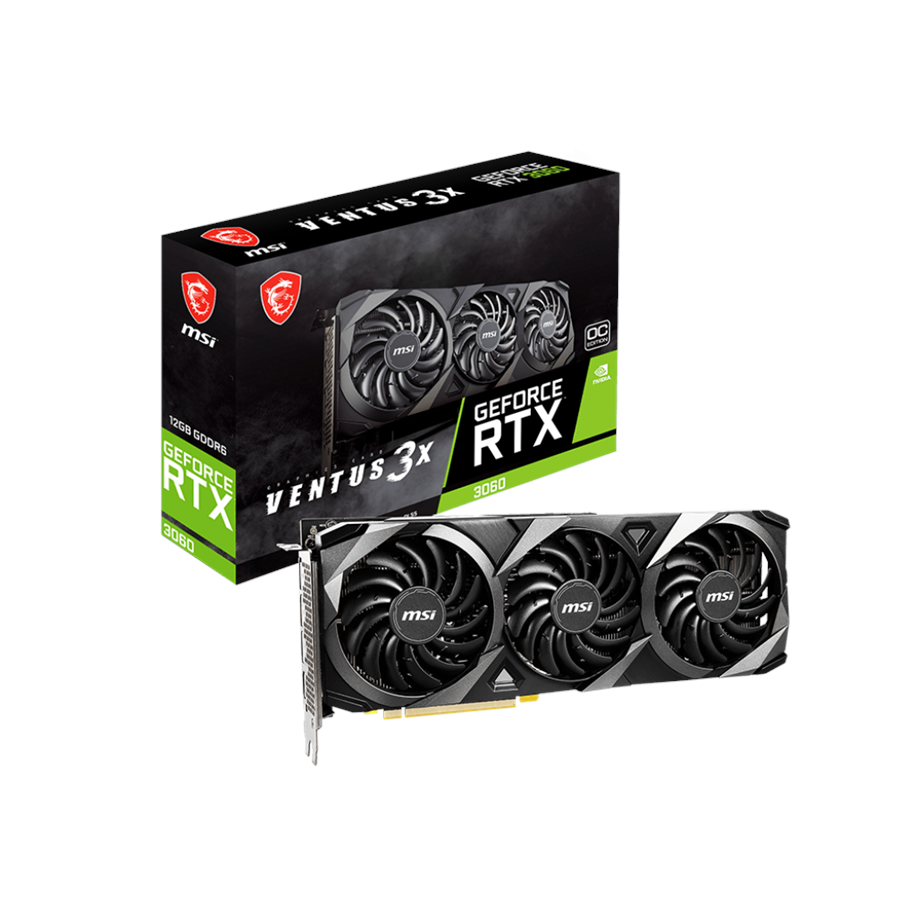 Grafikkarte - MSI GeForce RTX 3060 VENTUS 3X OC LHR - 12GB GDDR6 RAM - Grafikkarte - RTX 3060 VENTUS 3X 12G OC