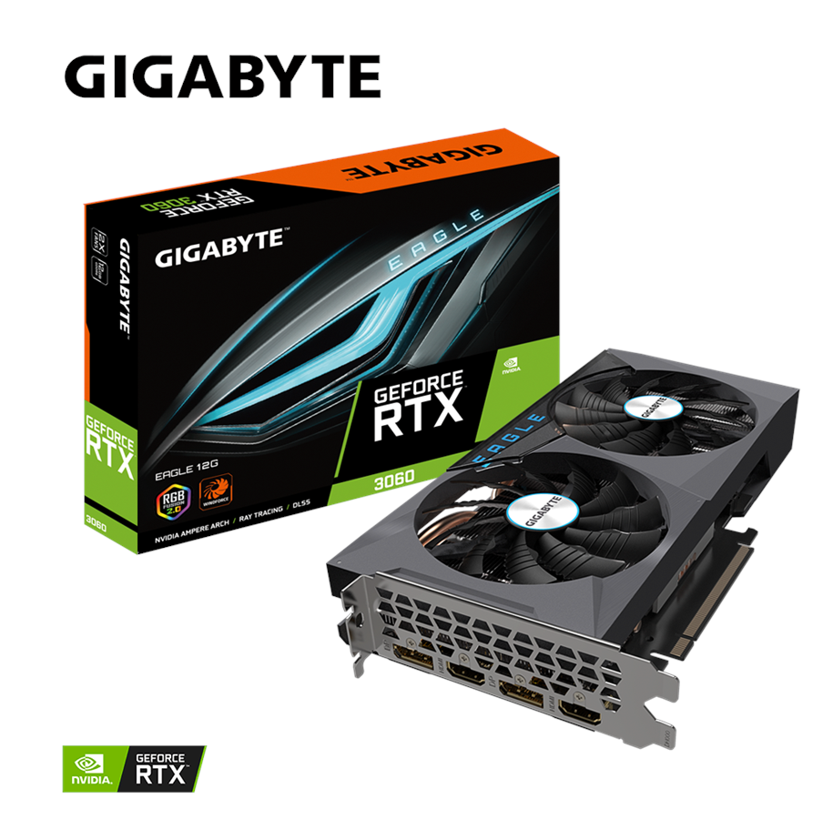 Grafikkarte - GIGABYTE GeForce RTX 3060 EAGLE - 12GB GDDR6 RAM - Grafikkarte - GV-N3060EAGLE-12GD