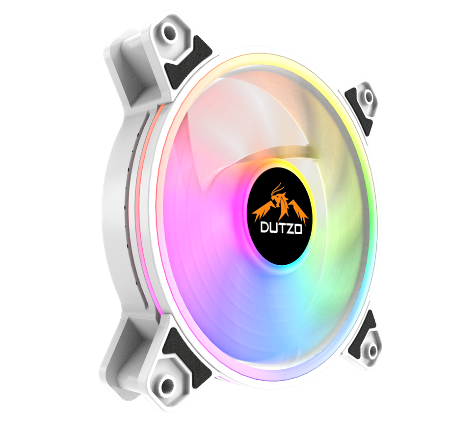 Gehäuselüfter - DUTZO KURA 120 White ARGB - Gehäuselüfter - 120mm - Weiß mit RGB LED - 24 dBA - KURA120-5VRGB-W