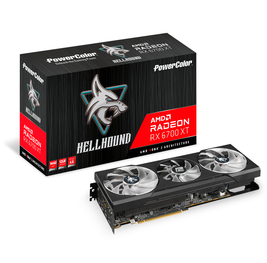 Grafikkarte - PowerColor Radeon RX 6700 XT Hellhound - 12GB GDDR6 RAM - Grafikkarte - AXRX 6700XT 12GBD6-3DHL
