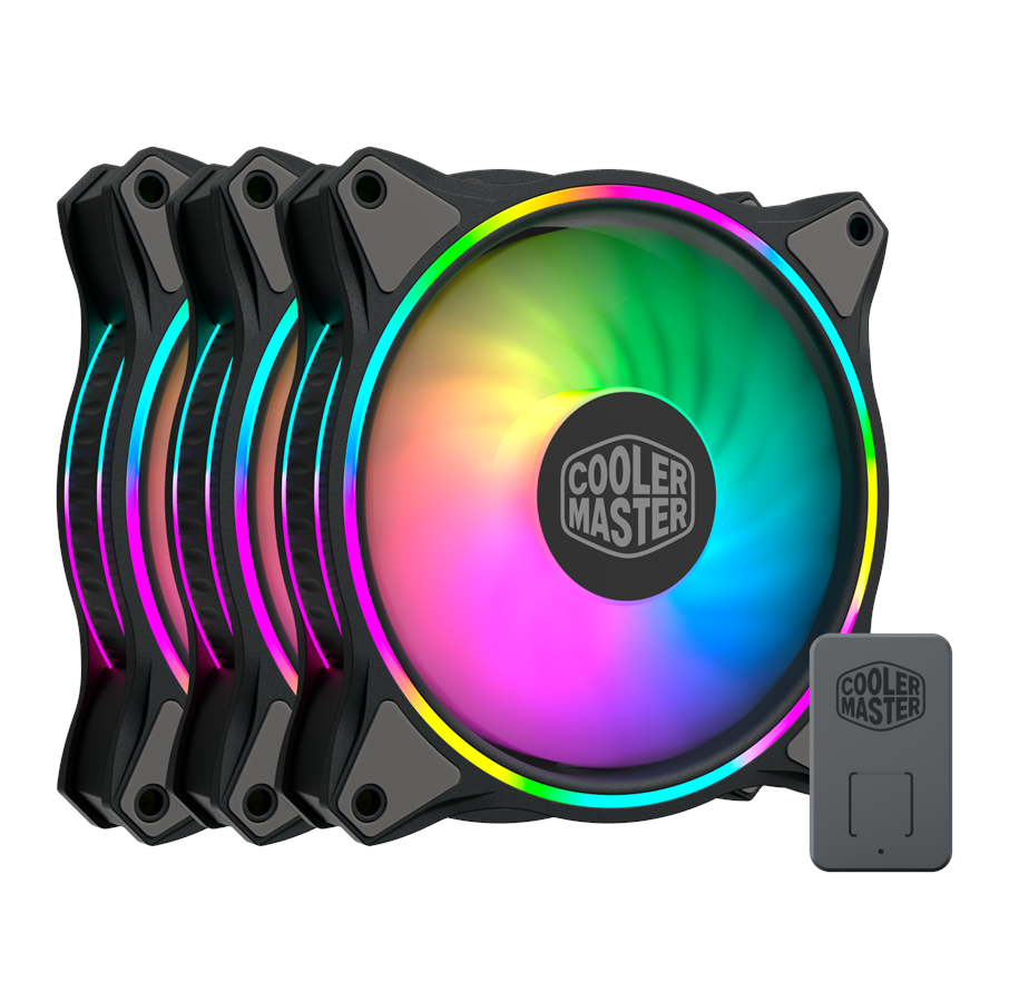 Gehäuselüfter - Cooler Master MasterFan MF120 HALO 3in1 - Gehäuselüfter - 120mm - Schwarz mit RGB LED - 30 dBA - MFL-B2DN-183PA-R1