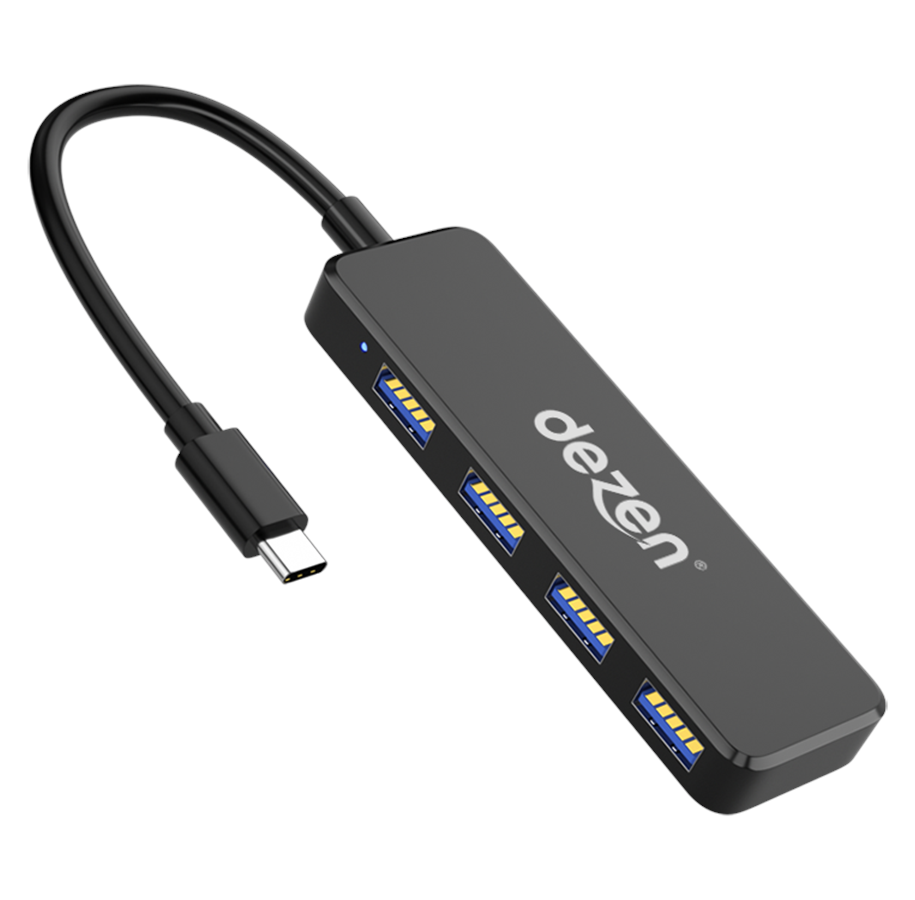 USB-Hubs - dezen UH34 Type C USB-Hubs - USB 3.0 - 4 - Schwarz - UH34PBC