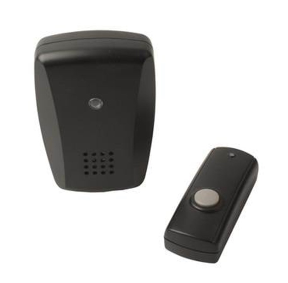 Elektrogeräte - Elworks Doorbell kit wireless 1 push button athen black - 26-575-2