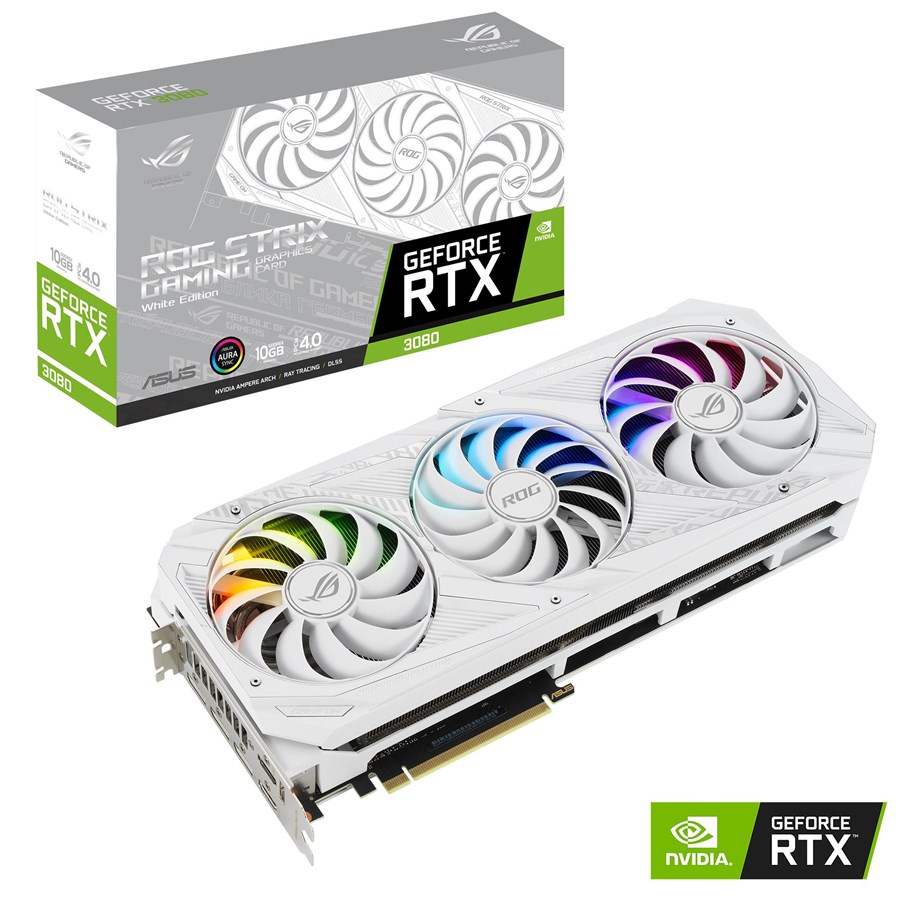 Grafikkarte - ASUS GeForce RTX 3080 ROG STRIX OC White V2 LHR - 10GB GDDR6X RAM - Grafikkarte - 90YV0FAA-M0NM00