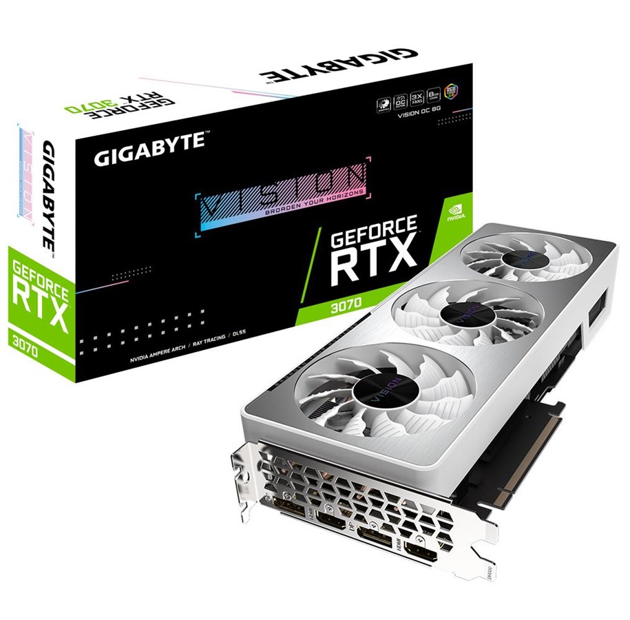 Grafikkarte - GIGABYTE GeForce RTX 3070 VISION OC LHR - 8GB GDDR6 RAM - Grafikkarte - GV-N3070VISION OC-8GD 2.0