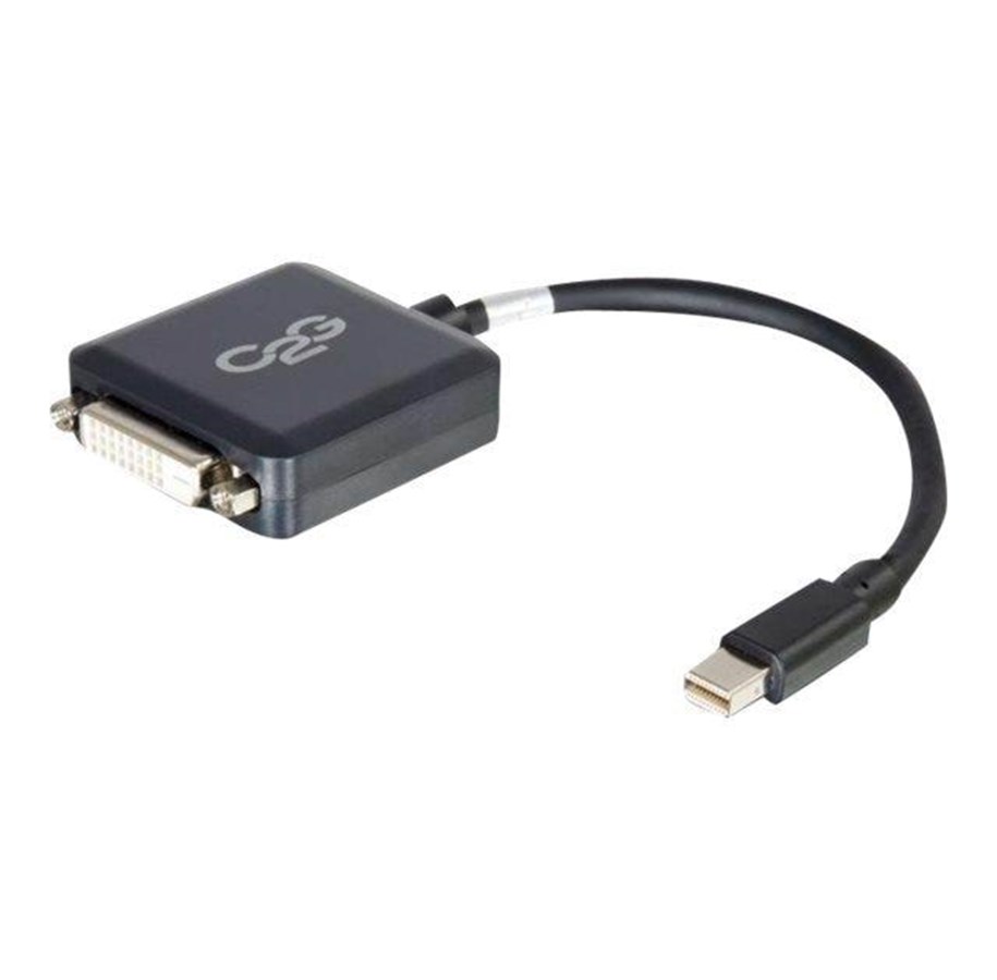 Kabel und Drähte - C2G 20cm Mini DisplayPort to DVI Adapter - Thunderbolt to Single Link DVI-D Converter M/F - Black - DisplayPort cable - 20 cm - 84311