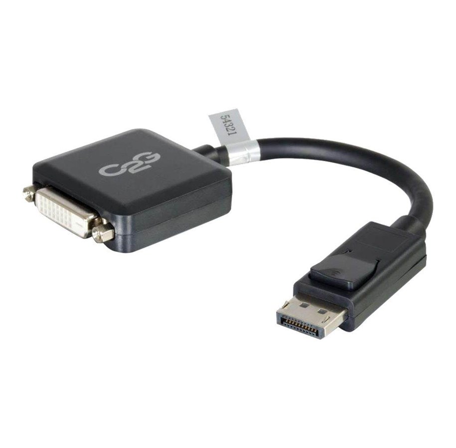 Kabel und Drähte - C2G DisplayPort to DVI-D Adapter Converter - Single Link DVI-D Video Adapter M/F - Black - video adapter - 20 cm - 84321