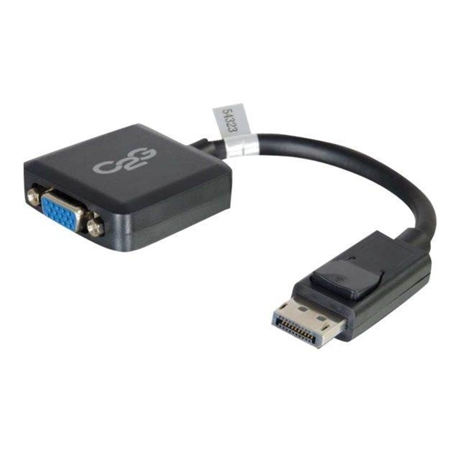 Kabel und Drähte - C2G 20cm DisplayPort to VGA Adapter Converter - DP Male to VGA Female - Black - VGA adapter - 20 cm - 84323