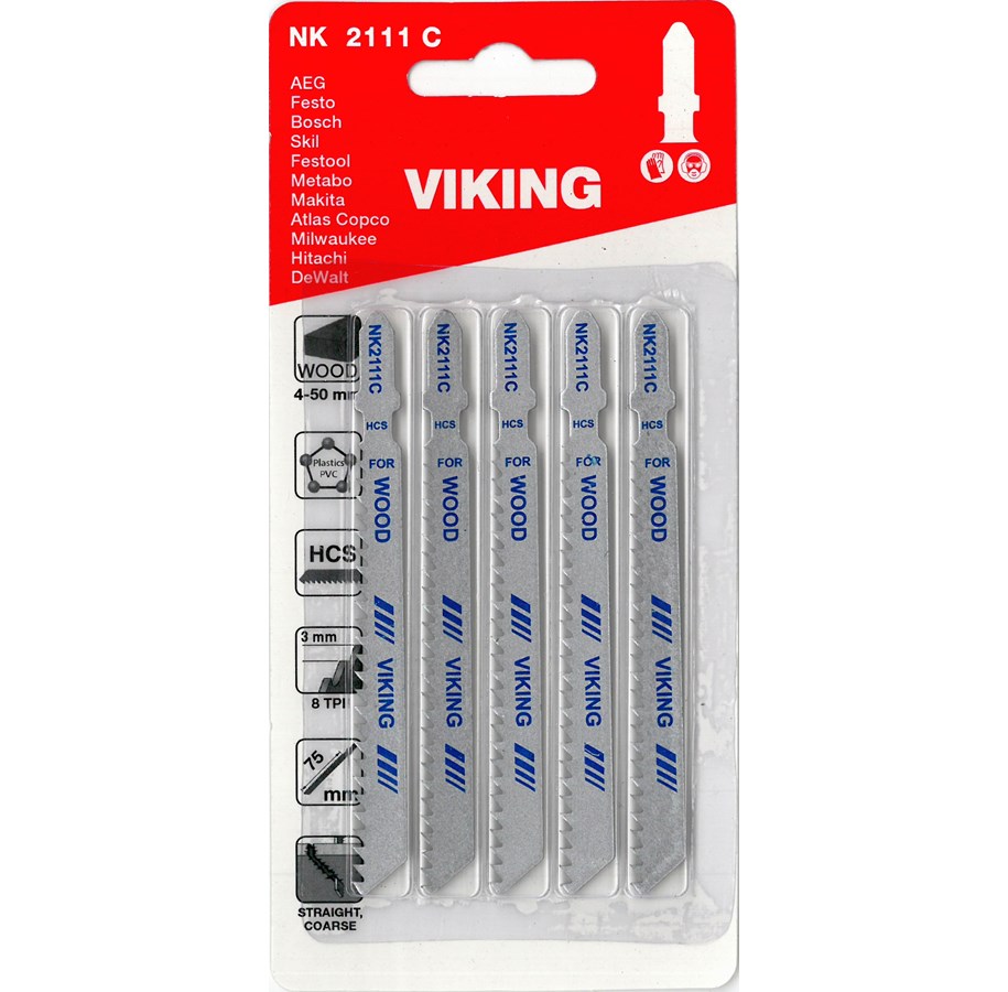 Haus & Garten - Viking Jigsaw Blades 2111C card of 5 blades - 5701604211131