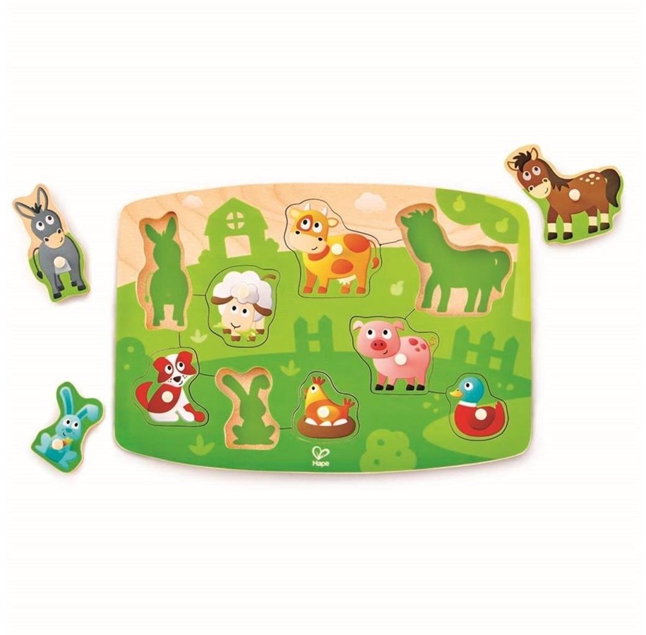 Baby Spielzeug - Hape Farmyard Peg Puzzle - 5972