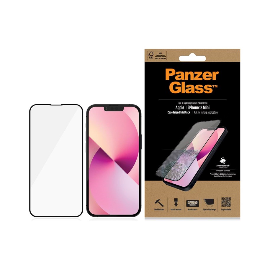Handys - Schutzfolie - PanzerGlass Screen Protector Apple iPhone 13 Mini | Edge-to-Edge - PANZERPRO2744