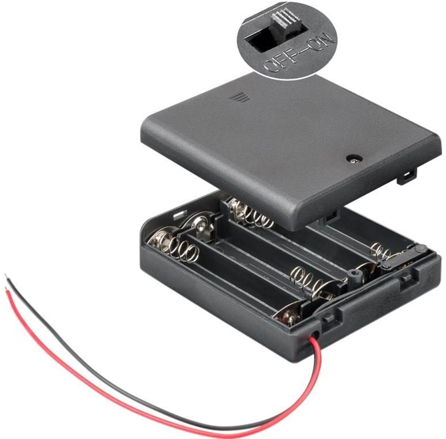 Batterien und Akkus - Pro 4x AA (Mignon) battery holder - 4051369124452