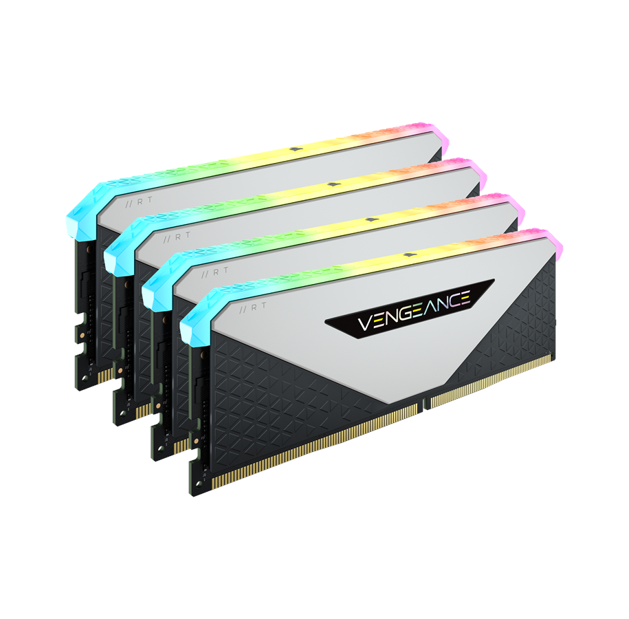 Arbeitsspeicher (RAM) - Corsair Vengeance RGB RT DDR4-3200 - 32GB - CL16 - Quad Channel (4 pcs) - AMD Optimized - Schwarz mit RGB - CMN32GX4M4Z3200C16W