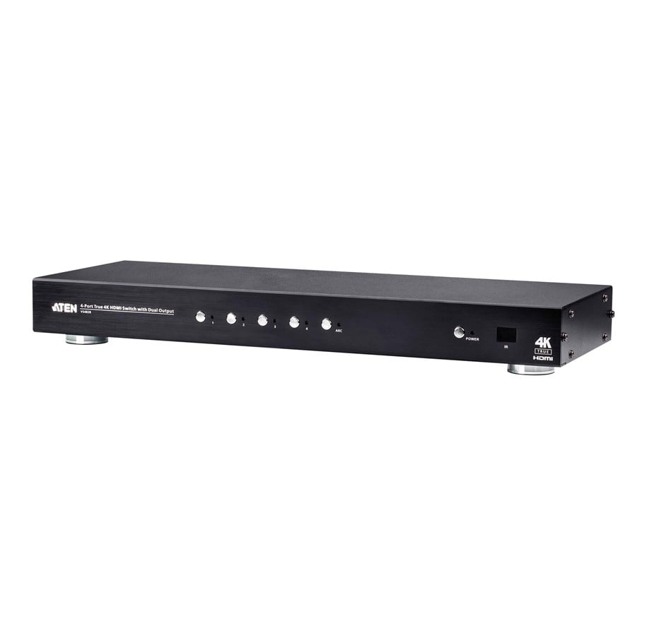 Video Audio Switcher - ATEN 4 Port True 4K HDMI Switch with Dual - VS482B-AT-G