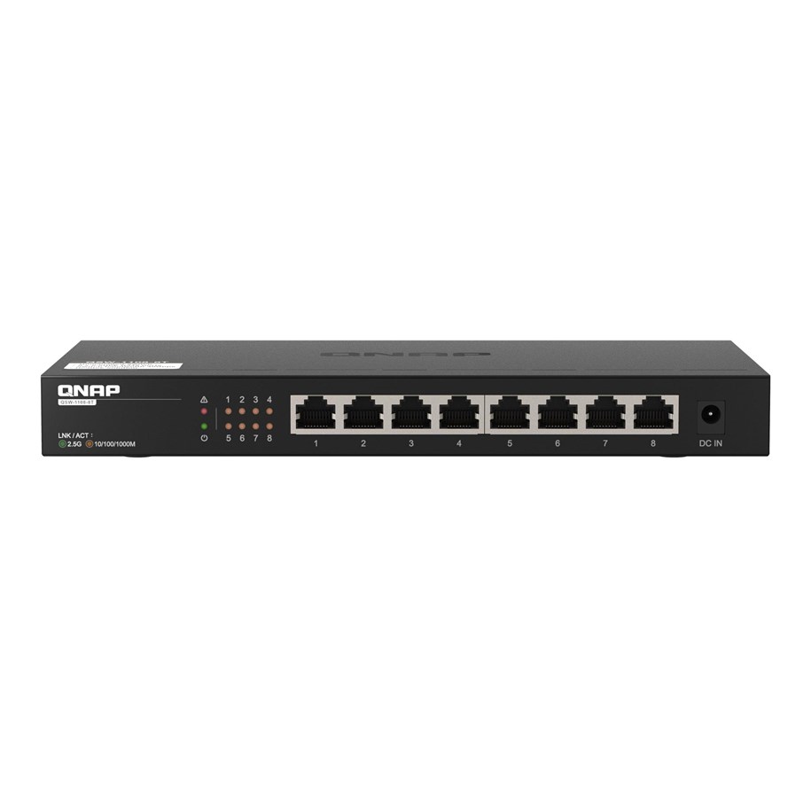 Switches - QNAP QSW-1108-8T 8-Port 2.5Gbps Unmanaged Switch - QSW-1108-8T