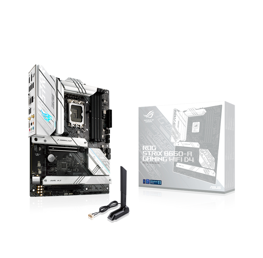 Mainboard - ASUS ROG STRIX B660-A GAMING WIFI D4 Mainboard - Intel B660 - Intel LGA1700 - DDR4 RAM - ATX - 90MB18S0-M0EAY0