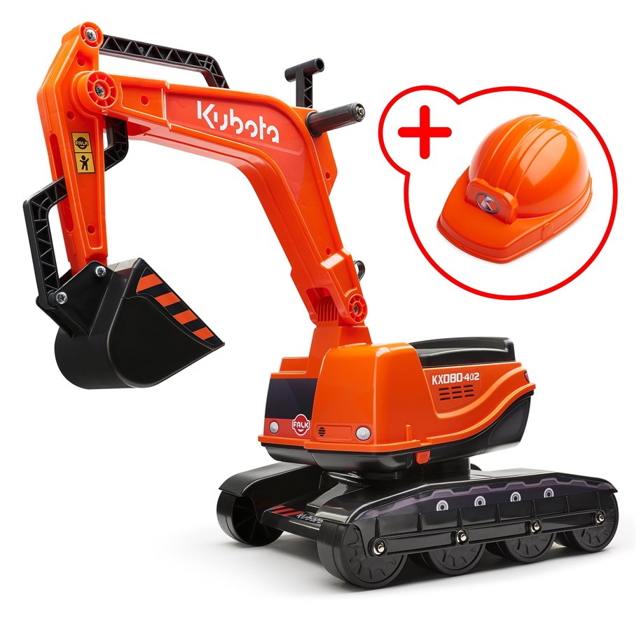 Rutscherautos und Laufräder - Falk Digger including helmet Kubota - 808-090