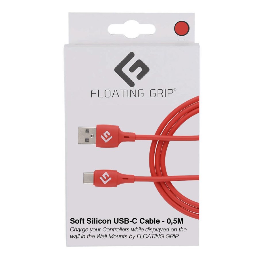 USB Kabel - Floating Grip 0.5M SILICONE USB-C CABLE (RED) - FG-USB-05-460RED