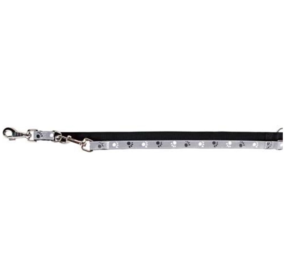 Hunde - Trixie Silver Reflect adjustable leash XS–S: 2.00 m/15 mm black/silver grey - TX12214