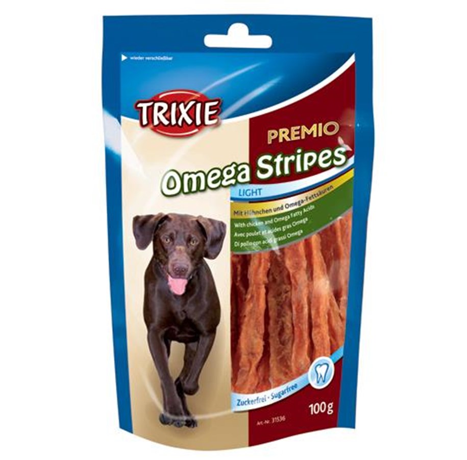 Hunde - Trixie PREMIO Omega stripes chicken 100 g - TX31536