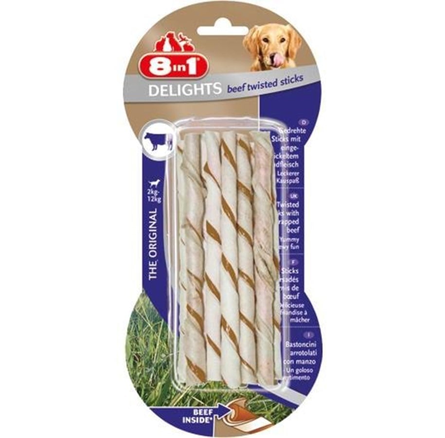 Hunde - 8 in 1 Delights Twisted Beef 10 pcs. - T660963