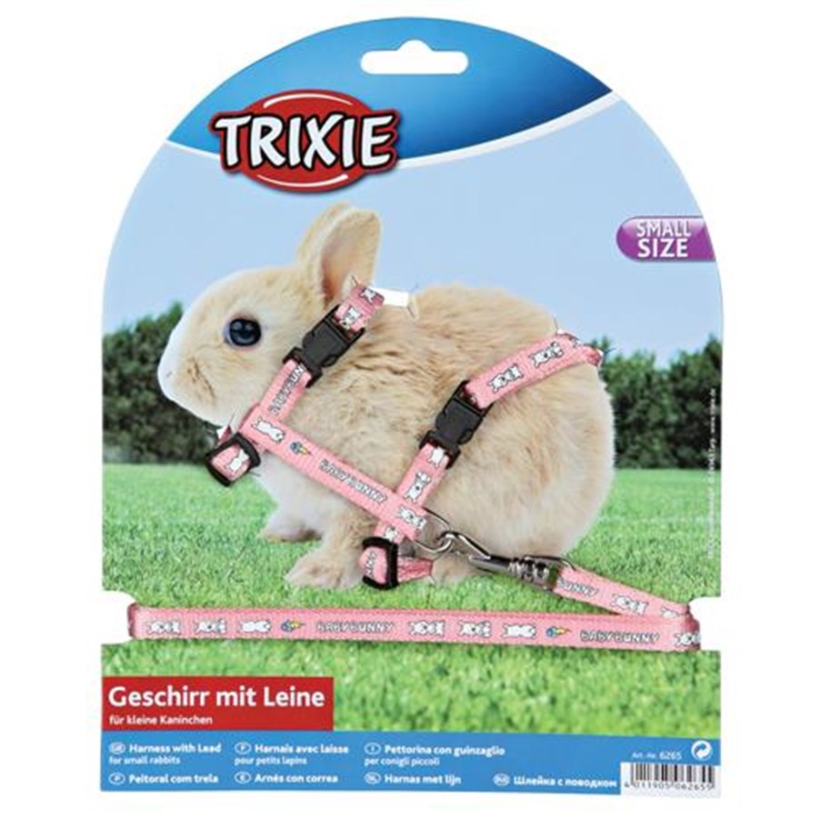 Nagetiere - Trixie Harness with leash small rabbits 20–33 cm/8 mm 1.25 m - Assorted - TX6265