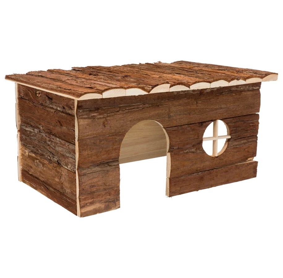 Nagetiere - Trixie Natural Bark Wood House Jerrik Small Animals Rabbits 50x25x33cm - TX62184