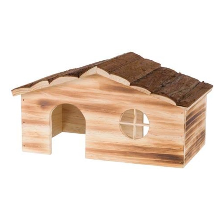 Nagetiere - Trixie Ragna house 2 exits guinea pigs bark wood/flamed 35 × 18 × 20 cm - TX61971