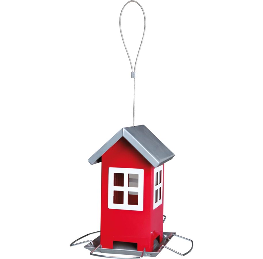 Vogelkäfige, Vogelhäuser & Zubehör - Trixie Vogelfutterspender mit Schutzdach Rot 20cm 1000ml - TX55630