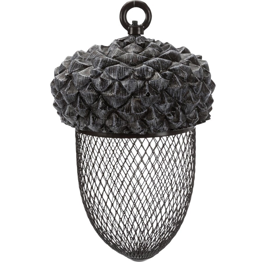 Cages, houses and accessories - Trixie Eichel-Vogelfutterspender, Polyesterharz/ Metall, 700 ml/ 14 × 22 cm, braun/ weiß - TX55416