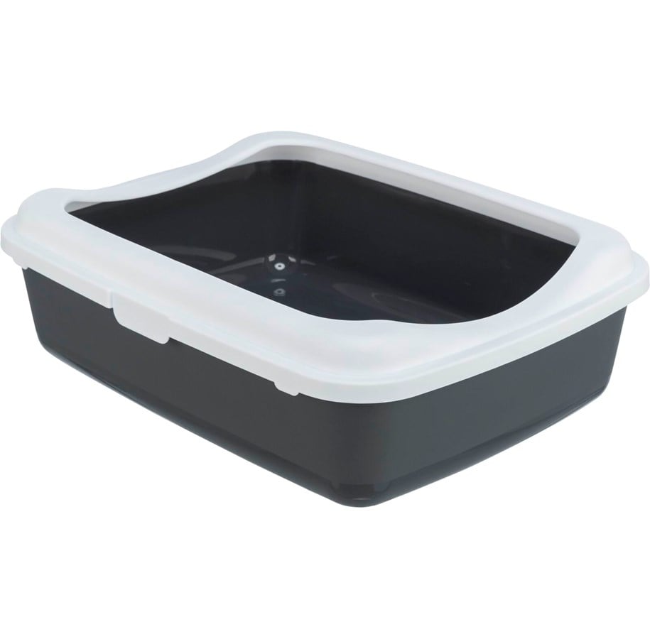 Katzen - Trixie Klassische Katzentoilette mit Rand Grau/Weiß - TX40184