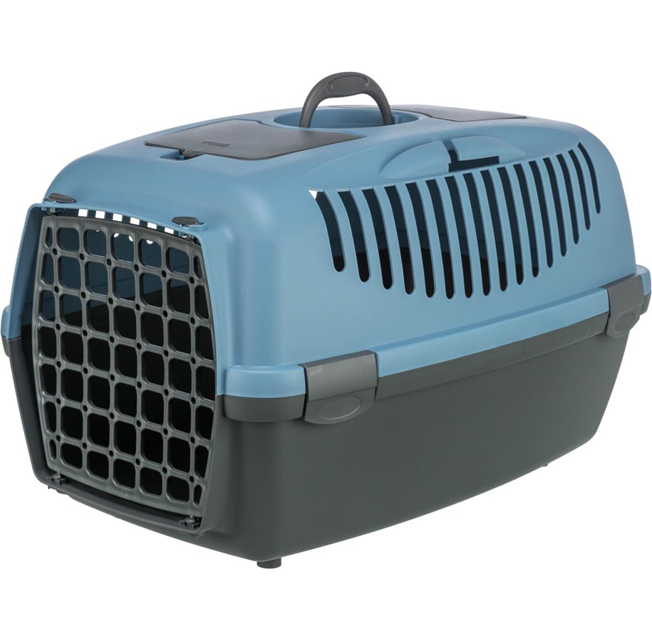 Katzen - Trixie Transportbox Capri 3 für Haustiere bis 12 kg Dunkelgrau/Blau - TX39832