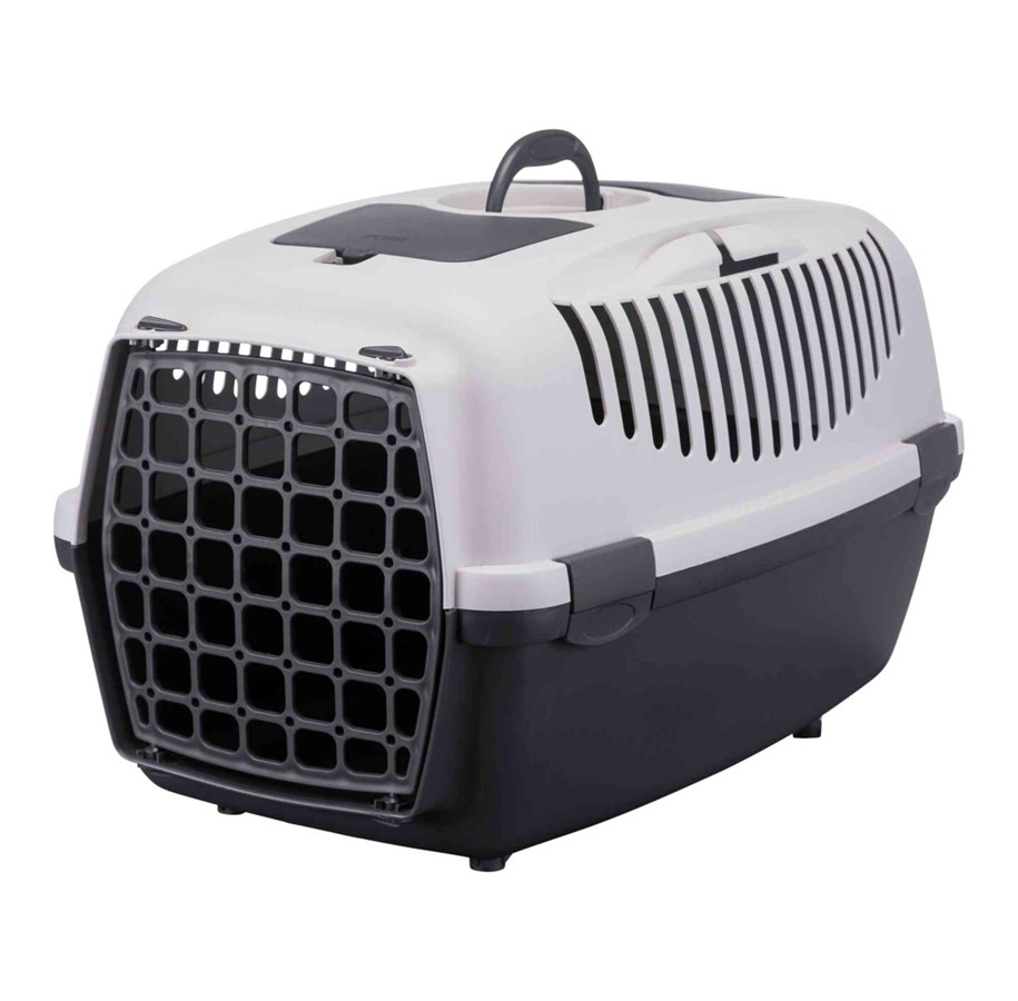 Katzen - Trixie Transportbox Capri 3 für Haustiere bis 12 kg Dunkelgrau/Hellgrau - TX39831