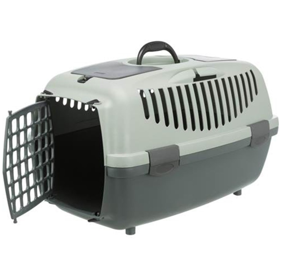 Hunde - Trixie Capri 2 transport box XS–S: 37 × 34 × 55 cm anthracite/grey-green - TX39806