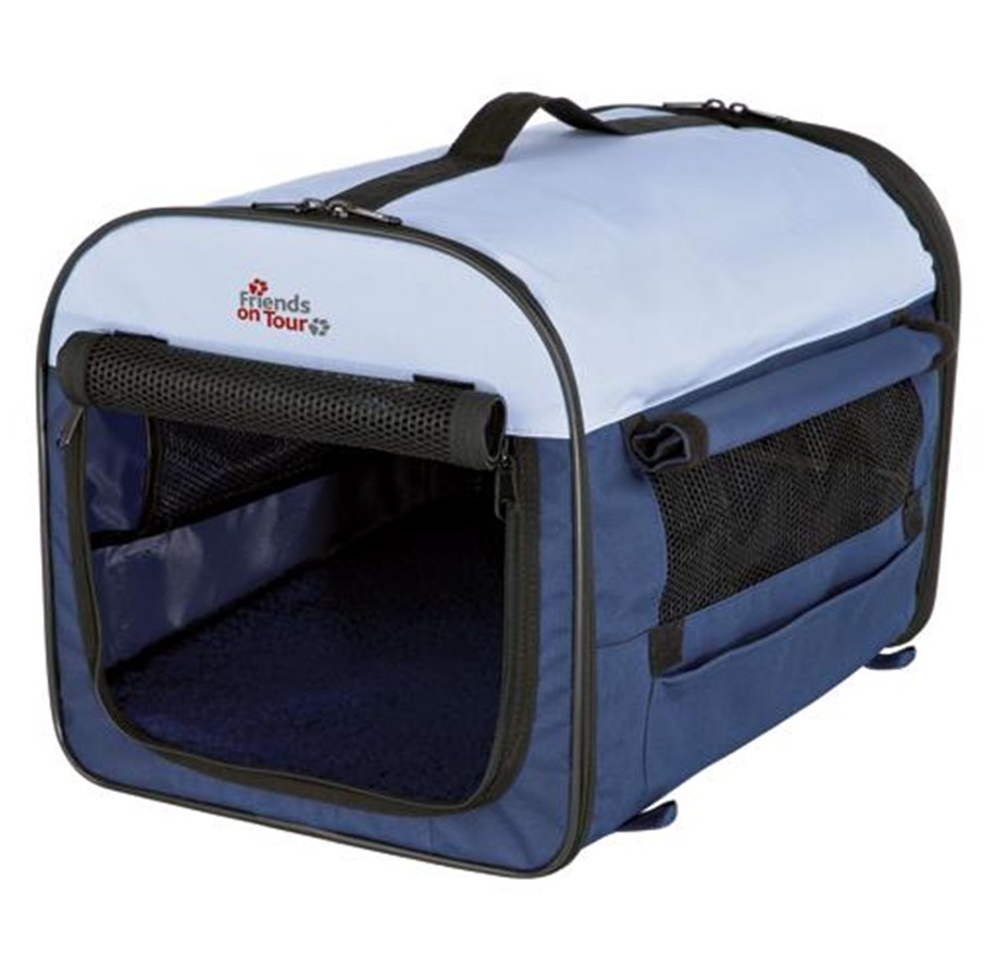 Hunde - Trixie Soft Kennel Basic M: 55 × 65 × 80 cm dark grey/light grey - TX39704