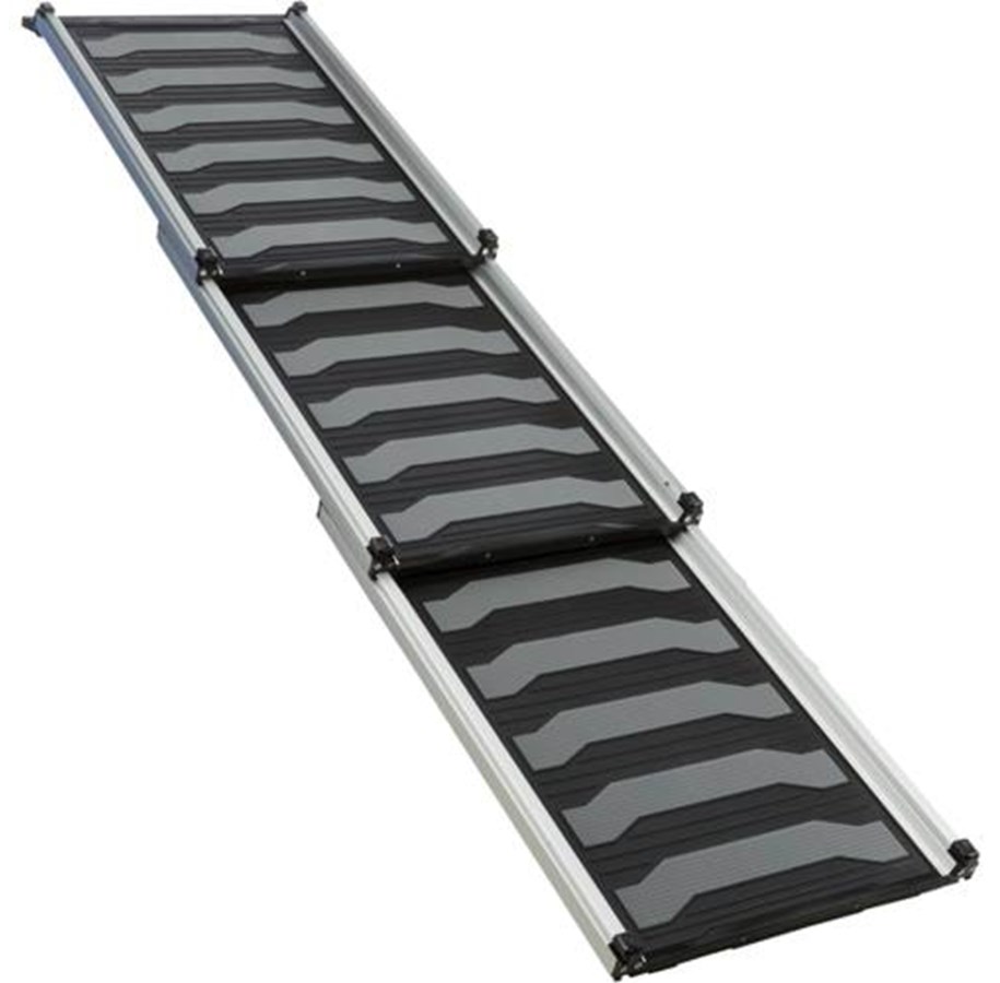 Hunde - Trixie 3-Step Telescope Ramp aluminium/plastic/TPR 40 × 78–175 cm 6.8 kg black/grey - TX39479