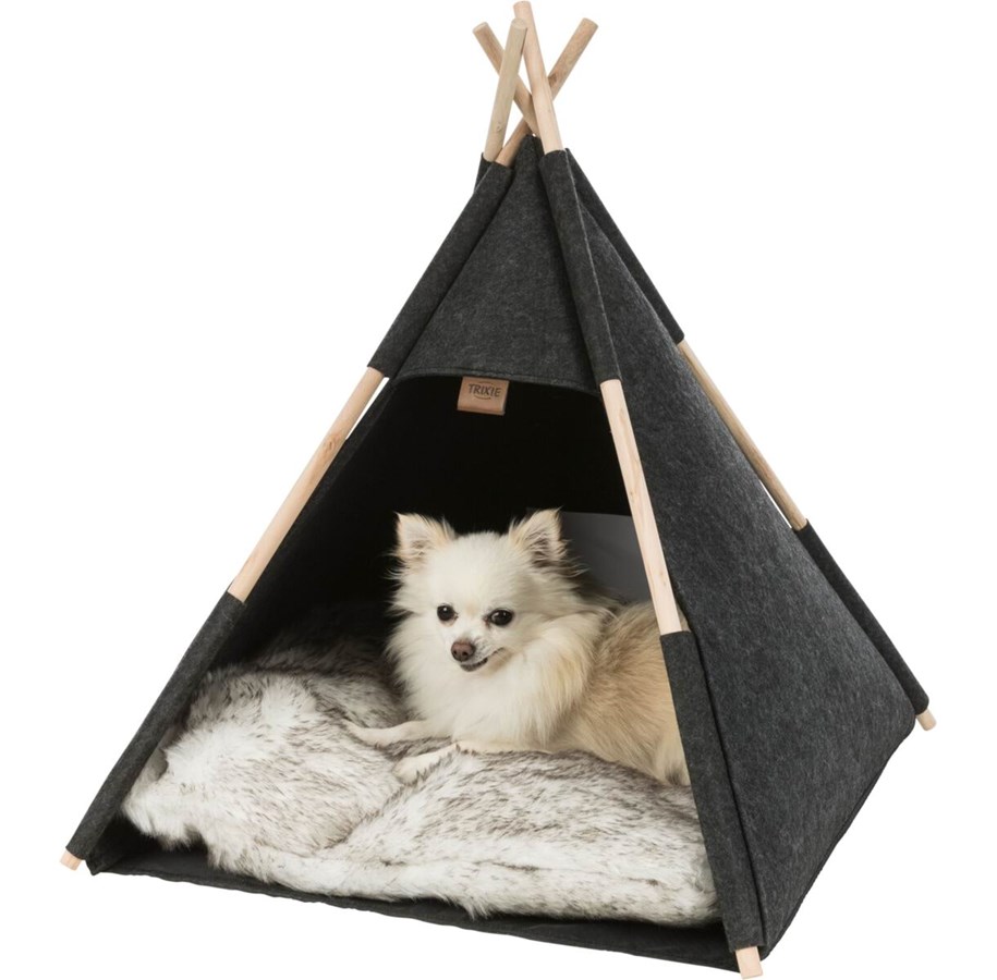 Hunde - Trixie Höhlen-Tipi für Hunde – Gemütlicher und Stilvoller Ruheplatz 55x65x55cm - TX36275