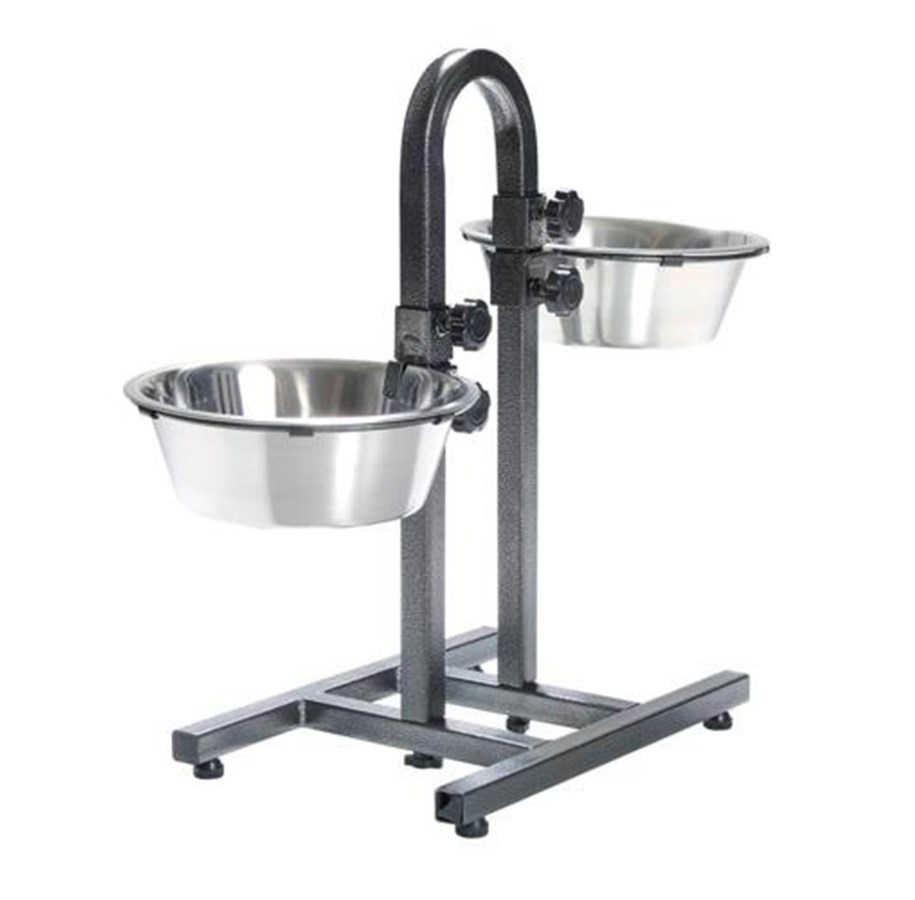 Hunde - Trixie Dog bar height adjustable stainless steel/metal 2 × 2.8 l/ø 24 cm - TX2497