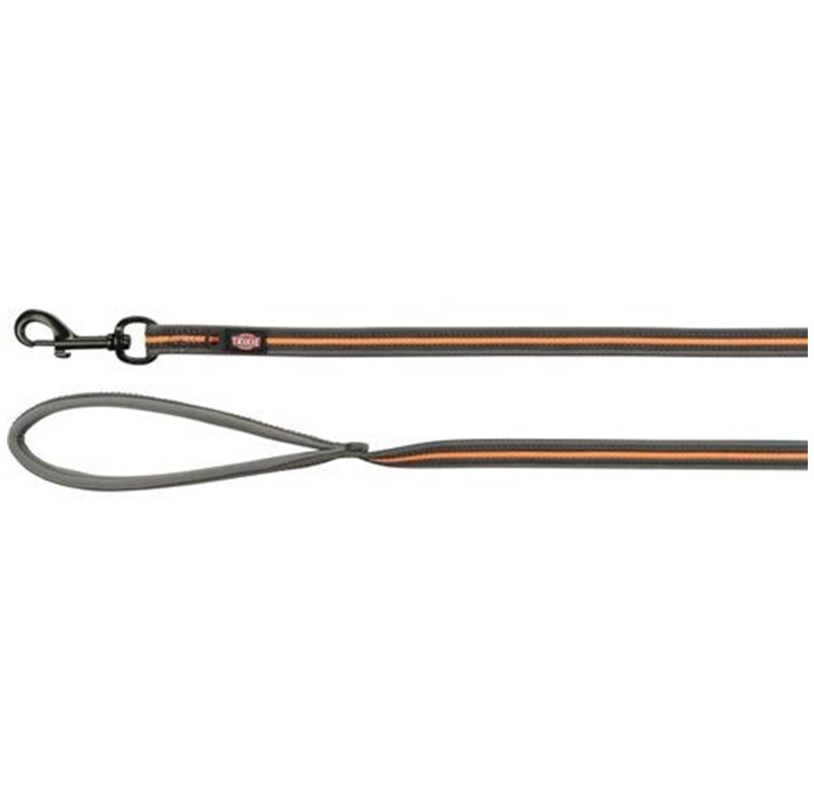 Hunde - Trixie Fusion tracking leash rubberised M–XL: 5 m/17 mm graphite/papaya - TX207551