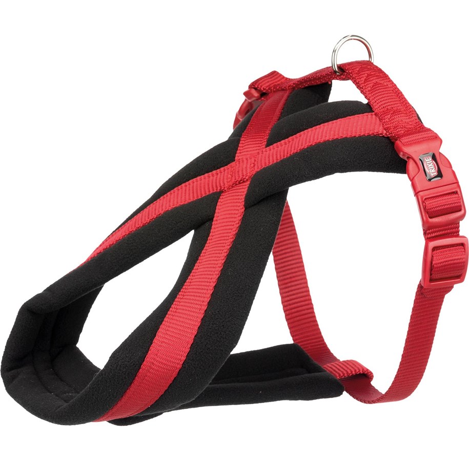 Hunde - Trixie Premium touring harness M: 45–80 cm/25 mm red - TX203903