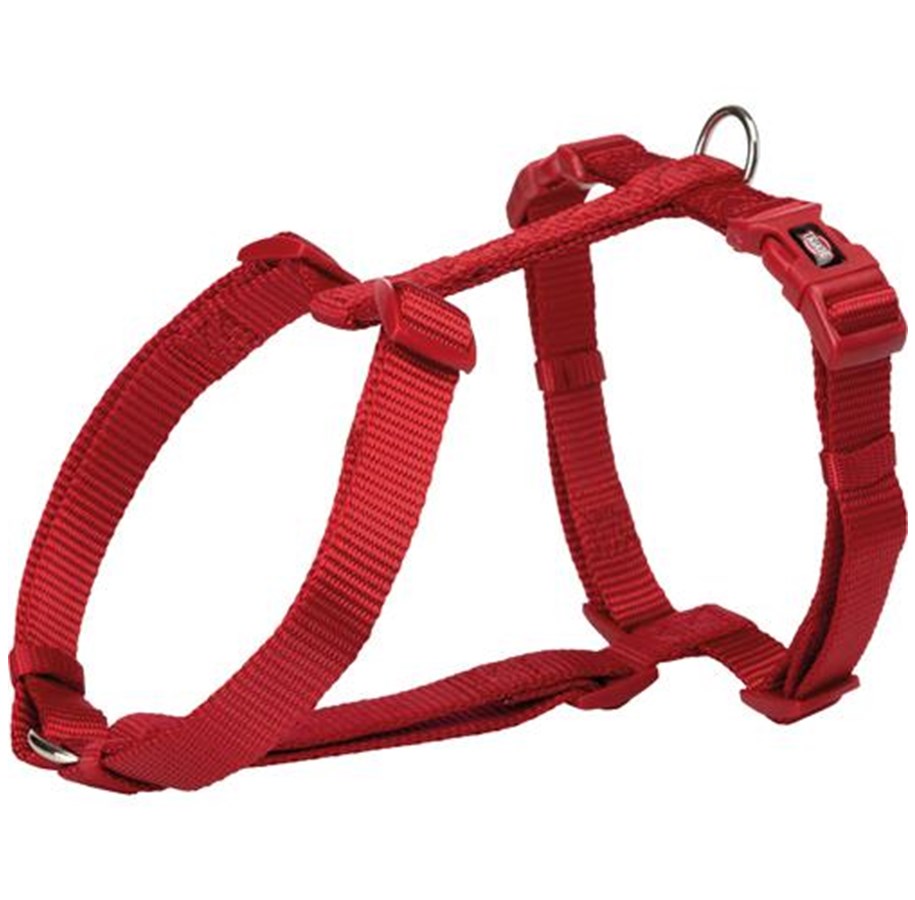 Hunde - Trixie Premium H-harness XS–S: 30–44 cm/10 mm red - TX203203