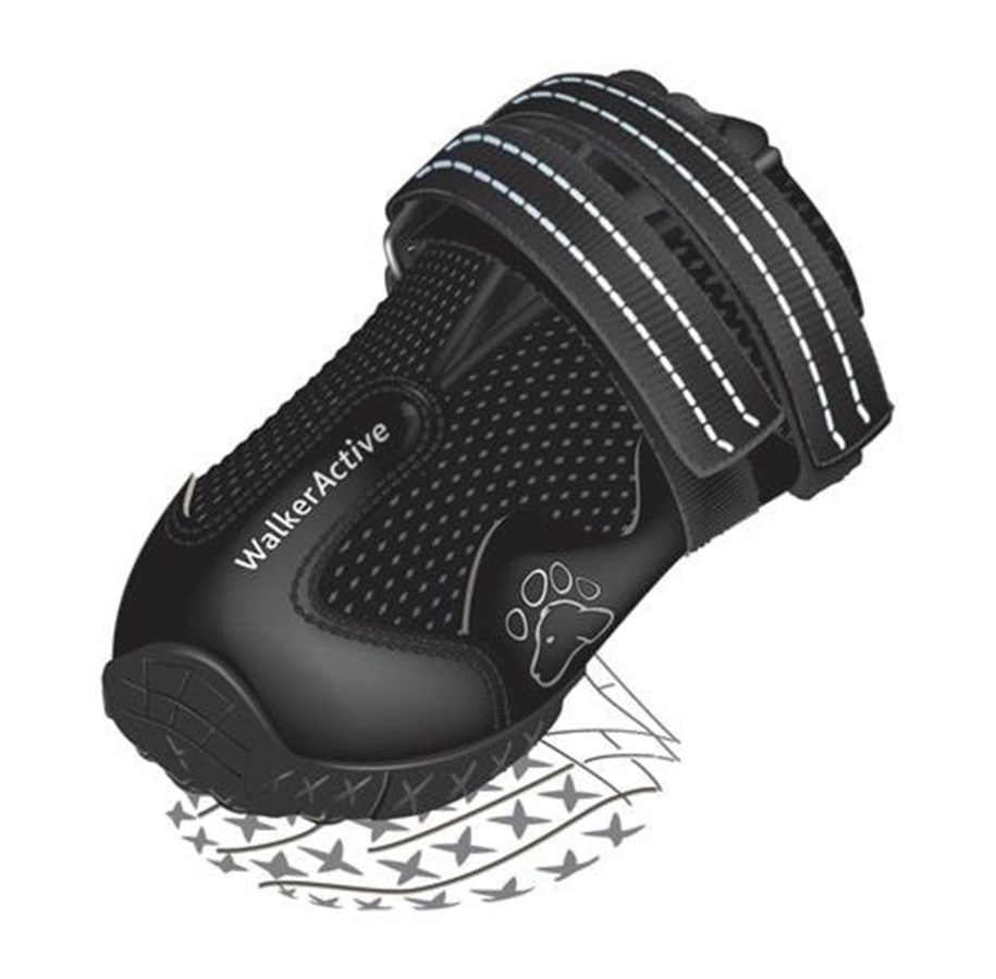 Hunde - Trixie Walker Active protective boots L–XL 2 pcs. black - TX19466
