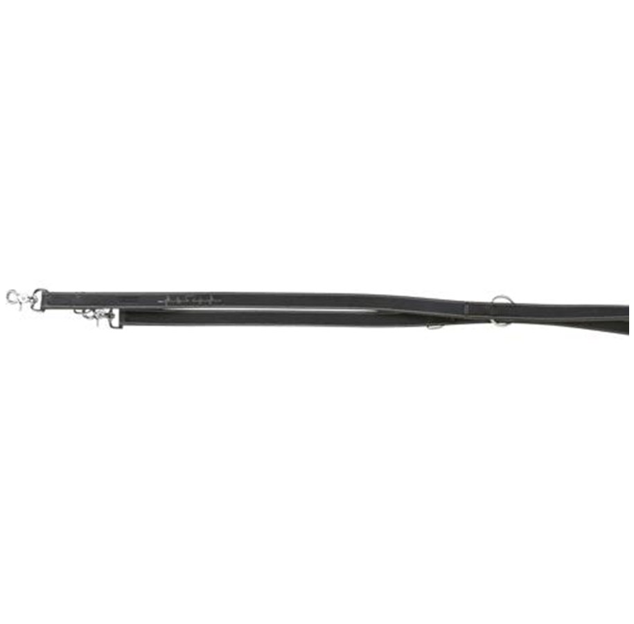 Hunde - Trixie Rustic fatleather adjustable leash Heartbeat M–L: 2.00 m/20 mm black - TX18982