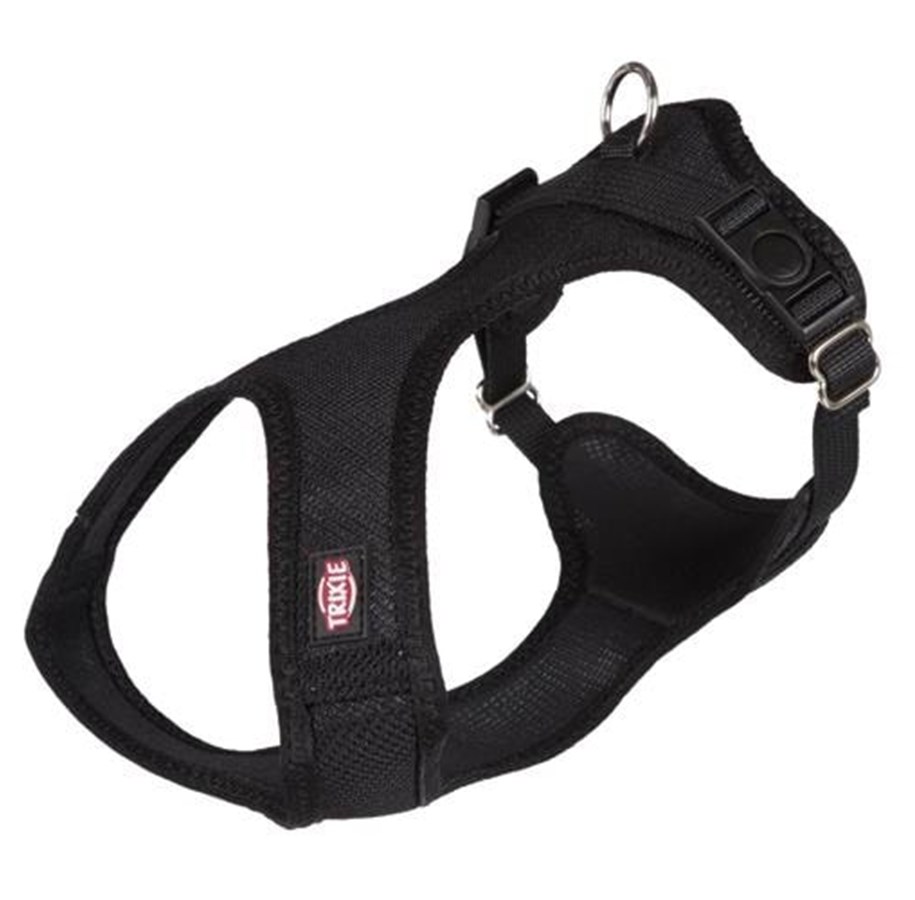 Hunde - Trixie Comfort Soft touring harness XS–S: 30–45 cm/15 mm black - TX16261