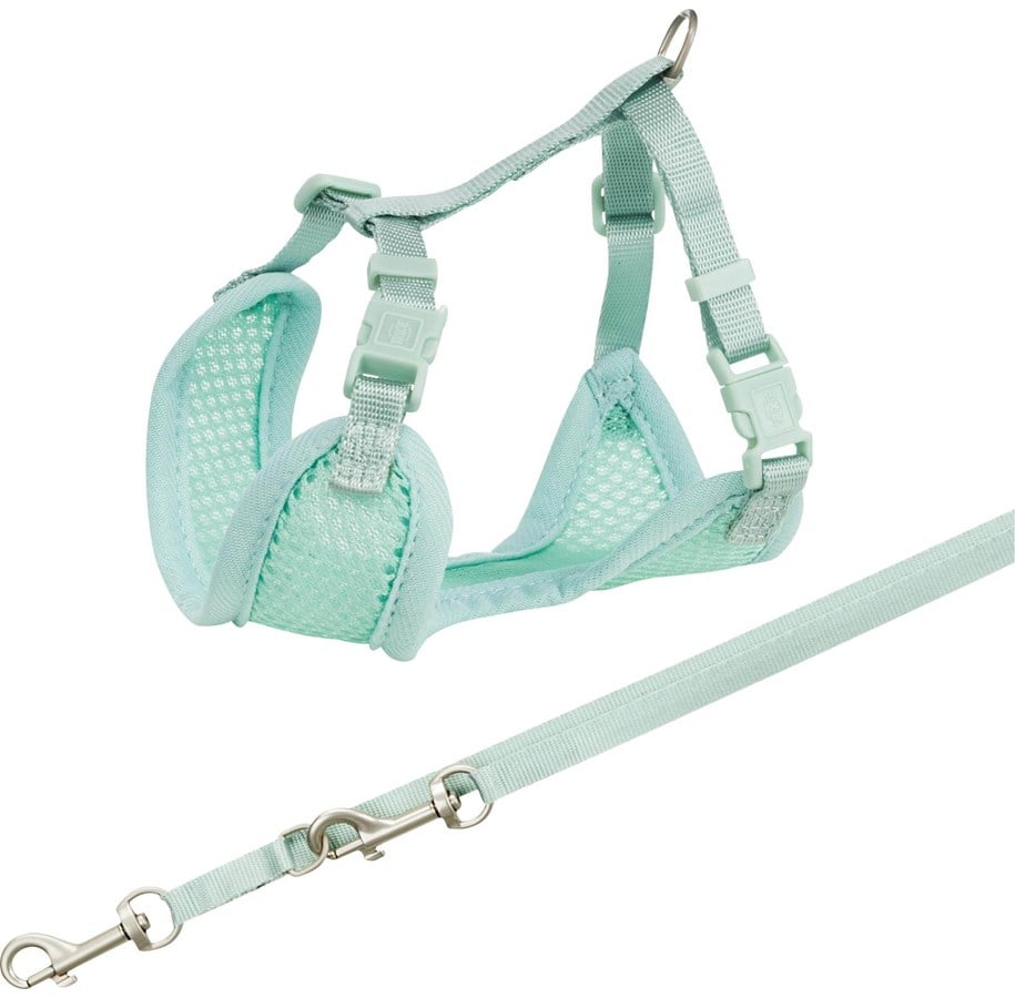 Hunde - Trixie Junior puppy soft harness with leash 26–34 cm/10 mm 2.00 m mint - TX15565