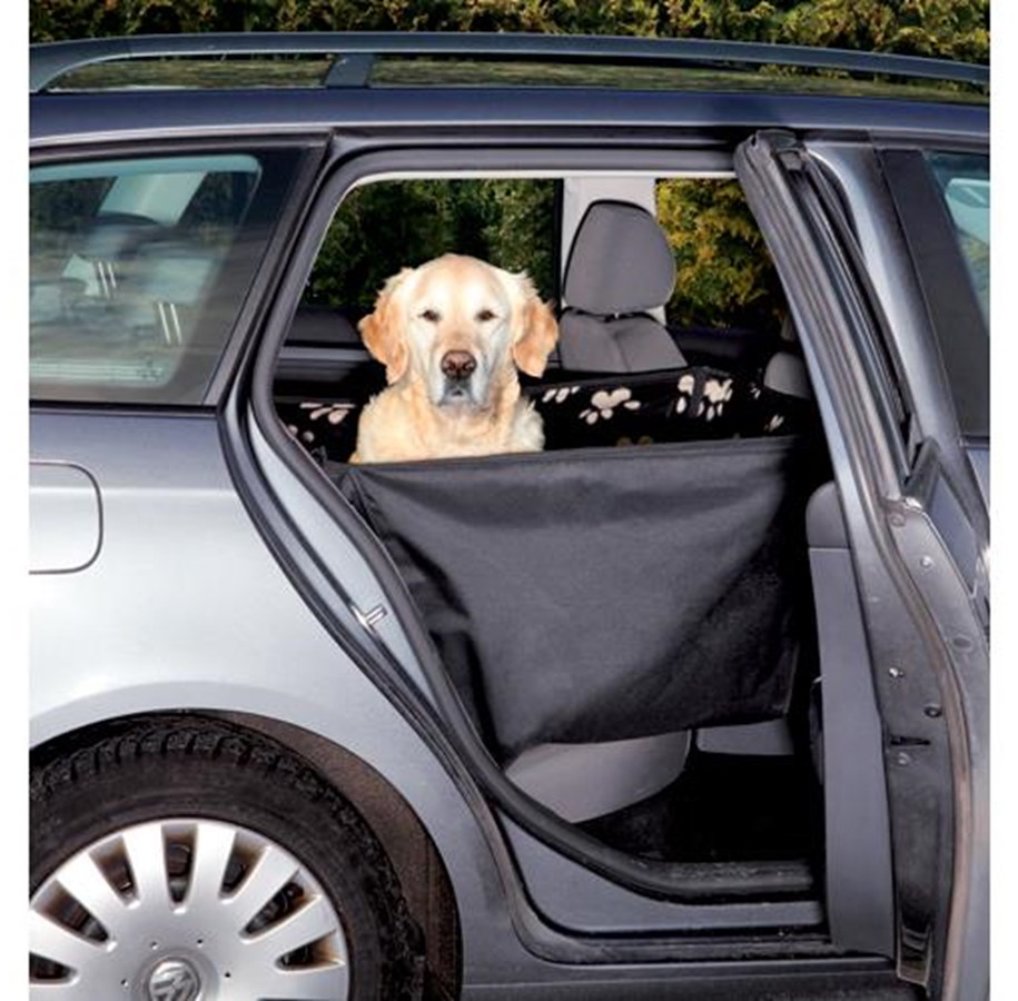Hunde - Trixie Car seat cover narrow with side panels divisible 0.5 × 1.45 m black/beige - TX13231