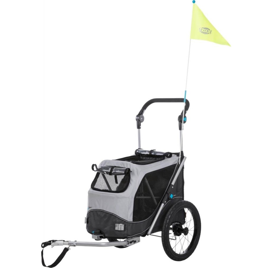Hunde - Trixie Bicycle trailer quick-fold S: 58 × 93 × 74/114 cm grey - TX12794