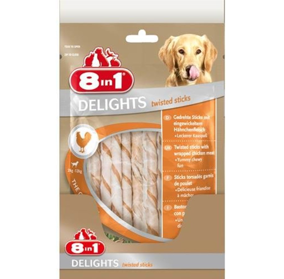 Hunde - 8 in 1 Delights twisted Sticks 35pcs - T660966