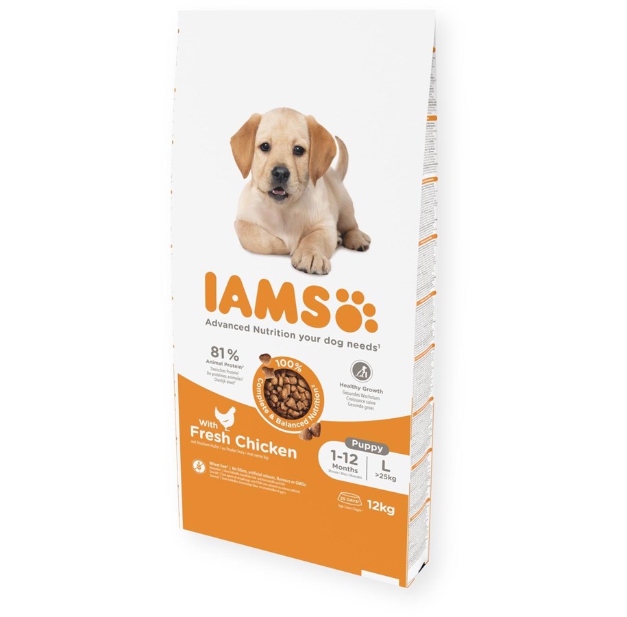 Hunde - Iams Dry Food Puppy Large Breed Fresh Chicken 12kg - IH031200