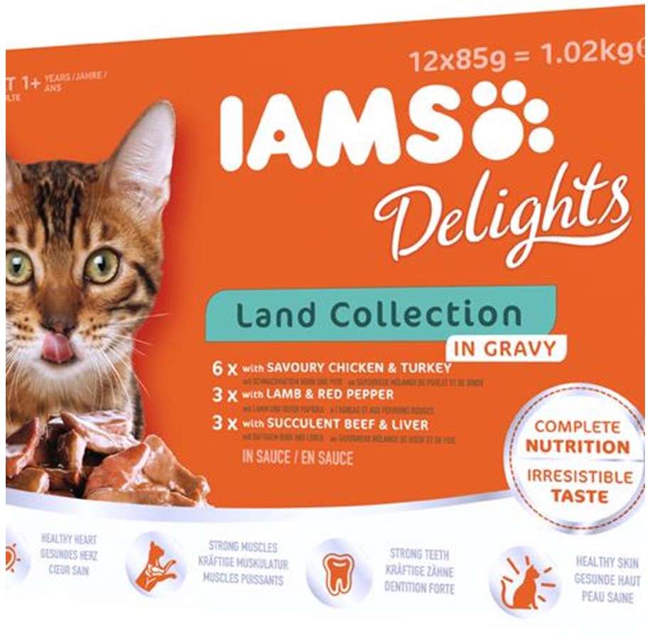 Katzen - Iams Cat Adult Land collection in Gravy 12x85g - I560102